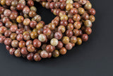 Natural Brown Agate Beads - Round - 6mm 8mm 10mm or 12mm - Full 15.5" 15.5 inch strands Smooth Gemstone Beads