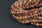 Natural Brown Agate Beads - Round - 6mm 8mm 10mm or 12mm - Full 15.5" 15.5 inch strands Smooth Gemstone Beads