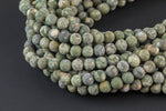 Natural Rhyolite Matte Round Full Strand 6mm, 8mm, 10mm, 12mm, 14mm, 16mm, 18mm, 20mm- Full 15.5 Inch Strand Gemstone Beads