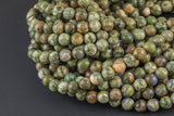 NATURAL Rhyolite Rain forest Jasper AAA Grade Rhyolite Round Full Strand 6mm, 8mm, 10mm, 12mm, 14mm, 16mm, 18mm, 20mm- Full 15.5 Inch Strand