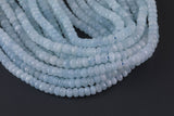 Natural aquamarine Faceted Roundel beads in full strands, different size and color 6mm, 8mm- Full 15.5 Inch Strand Gemstone Beads