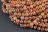 Natural Red Rutilated Quartz Beads Full Strands-15.5 inches- Round- 6mm, 8mm, 10mm, 12mm- 15.5 inches Smooth Gemstone Beads