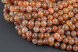 Natural Red Rutilated Quartz Beads Full Strands-15.5 inches- Round- 6mm, 8mm, 10mm, 12mm- 15.5 inches Smooth Gemstone Beads