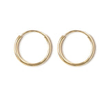 1 Pair Thin Small 14K SOLID Gold Endless Hoop Earrings Gold Hoops, 10mm, 12mm, 16mm, 21mm Earring Wires Hook | Gold Huggie Hoop Huggies