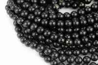 Natural Genuine Shungite 4mm 6mm 8mm 10mm 12mm Round Beads High Quality Black Lustrous Gemstone from Russia 15.5" Strand Gemstone Beads