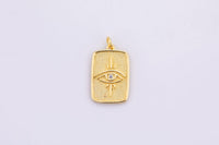 2pc 18K Gold Sun RA Sun God Pendant, Micro Pave Cubic Zirconia Star Sun and Moon Charm, Celestial Charm for Earring Necklace- 14x23mm