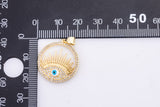 1pc 18k Gold Enamel Evil Eye Charm Diamond CZ Drop Charm Cubic Protector Pendant Tiny Lucky Dainty Necklace - 20mm-1 pc Per order