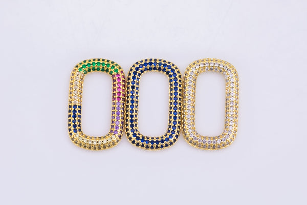 1 pc- Fully CZ Micro Pave Paper Clip Link Connector links for Chain Connector for Bracelet Necklace Chain Connector-14x24mm