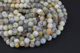Natural Pale Yellow Dendrite Opal Beads - Matte Round - 6mm 8mm 10mm or 12mm - Full 15.5" 15.5 inch strands Gemstone Beads