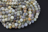 Natural Pale Yellow Dendrite Opal Beads - Matte Round - 6mm 8mm 10mm or 12mm - Full 15.5" 15.5 inch strands Gemstone Beads