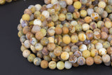 Natural Yellow Opal - Matte Round- 6mm, 8mm, 10mm, 12mm, 14mm- Full 15.5 Inch Strand AAA Quality Gemstone Beads