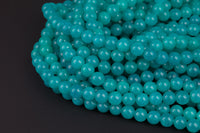 Natural Peruvian Amazonite Round sizes 8mm - In Full 15.5 Strand- High Quality AAA Quality Smooth Gemstone Beads