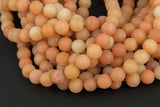 Natural Orange Aventurine, High Quality in Matte Round, 4mm, 6mm, 10mm, 12mm AAA Quality Gemstone Beads