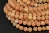 Natural Orange Aventurine, High Quality in Matte Round, 4mm, 6mm, 10mm, 12mm AAA Quality Gemstone Beads