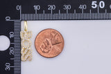 2 pc Dainty Gold Fill Boss Bar Pendant Large Bail Charm 18k Gold Pendant for Necklace supply- 7x27mm