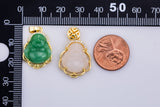 1 pc Micro Pave Buddha 24k Gold Pendant Gold Buddha Charm for Laughing Buddha for Religious Jewelry Making Supply Trend-15x20mm