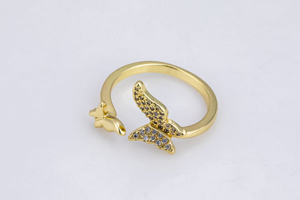 Micro Pave Butterfly Ring - Gold Butterfly Ring - Cz Butterfly Ring Gift Butterfly Jewelry Open gold ring for women Mariposa Butterfly