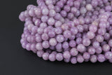 Natural Lilac Violet Purple Lepidolite 4mm 6mm 8mm 10mm Smooth Round Beads 15.5" Strand Gemstone Beads