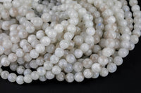 Natural Moonstone Beads Smooth 3mm 4mm 5mm 6mm 7mm 8mm Rainbow Moonstone Gemstone Loose Beads 15.5" - 16" full strands AAA Quality Smooth