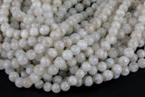 Natural Moonstone Beads Smooth 3mm 4mm 5mm 6mm 7mm 8mm Rainbow Moonstone Gemstone Loose Beads 15.5" - 16" full strands AAA Quality Smooth