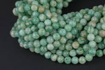 Natural Green Banded Angelite Beads AAA Grade Round - 6mm 8mm 10mm or 12mm - Full 15.5" 15.5 inch strands Smooth Gemstone Beads