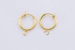 4 pcs Clip On Earrings Gold / White Gold Earring 13mm No Piercing Hoop Small Spring Clip on Earrings Ear Cuff One Touch open link