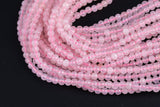 A Quality Rose Quartz, High Quality in Diamond Cut Faceted Round- 4mm, 6mm, 8mm, 10mm, 12mm- Full 15.5 Inch Strand Gemstone Beads