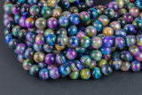 Multi tiger's eye beads tiger eye Multicolor 4mm 6mm 8mm 10mm 12mm round bead . green blue purple multi color Great quality full strand 15.5