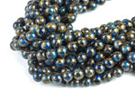 Mosaic Quartz Beads - Smooth Round - Royal Blue - 6mm 8mm 10mm