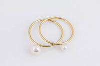 Stackable Freshwater Pearl USA 14k Gold Filled Ring- 3mm, 4mm, 6mm, 8mm 10mm, 12mm.