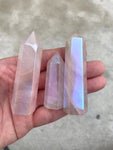 1 Pc Aura Rose Quartz Obelisk Tower Point wand healing crystal