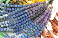 Natural Chakra Beads 4mm 6mm 8mm Matte Round Gemstone Amethyst Lapis Sodalite Aventurine Tigers Eye Yellow Jade Red Jasper 15.5" Strand