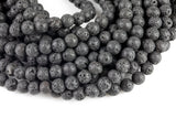 Natural Lava Rocks Diffuser Oil Round Beads - Lava Beads for Essential Oil - A Qual Full 15.5" Strand 4mm 6mm 8mm 10mm 12mm 14mm -Wholesale