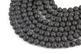 Natural Lava Rocks Diffuser Oil Round Beads - Lava Beads for Essential Oil - A Qual Full 15.5" Strand 4mm 6mm 8mm 10mm 12mm 14mm -Wholesale