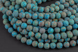 Natural Flower Agate, High Quality in Matte Round, 4mm, 6mm, 8mm, 10mm, 12mm -Full Strand 15.5 inch Strand Gemstone Beads
