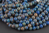 Gorgeous Blue Flower Agate, High Quality in Smooth Round- 4mm, 6mm, 8mm, 10mm, 12mm 14mm -Full Strand 15.5 inch Strand