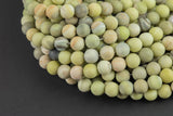 Natural Lemon Jasper Matte round sizes, 4mm, 6mm, 8mm, 10mm, 12mm - In Full 15.5 inch Strand Gemstone Beads