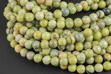 Natural Lemon Jasper round sizes, 4mm, 6mm, 8mm, 10mm, 12mm - In Full 15.5 inch Strand Smooth Gemstone Beads