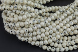 Spotted White Jasper Round, 4mm, 6mm, 8mm, 10mm, 12mm- Full 15.5 Inch Strand- Wholesale Pricing AAA Quality Smooth