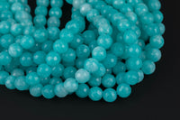 Amazonite-JADE Faceted Round- 6mm 8mm 10mm 12mm-Full Strand 15.5 inch Strand