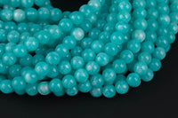 Amazonite Jade-JADE Smooth Round- 6mm 8mm 10mm 12mm-Full Strand 15.5 inch Strand