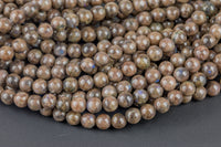 Natural Rare Chocolate Labradorite 4mm 6mm 8mm 10mm 12mm Round Beads 15.5" Strand Gemstone Beads