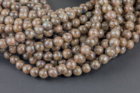 Natural Rare Chocolate Labradorite 4mm 6mm 8mm 10mm 12mm Round Beads 15.5" Strand Gemstone Beads