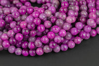 Natural Purple Lepidolite Round. 4mm, 6mm, 8mm, 10mm, 12mm-Full Strand 15.5 inch Strand Smooth Gemstone Beads