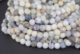 Natural African White Dendritic Opal 6mm 8mm Matte Round Beads Creamy White Beige Taupe Opal Gemstone 15.5" Strand Gemstone Beads