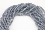 Blue Gray Jade- Faceted Round 4mm 6mm 8mm 10mm 12mm - Single or Bulk - 15.5"