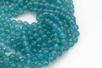 Teal Aquamarine- JADE Faceted Round -Full Strand 15.5 inch Strand, 4mm, 6mm, 8mm, 12mm, or 14mm Beads-Full Strand 15.5 inch Strand