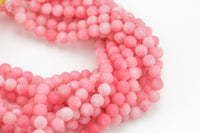 Cotton Pink, High Quality in Matte Round, 6mm, 8mm, 10mm, 12mm -Full Strand 15.5 inch Strand AAA Quality