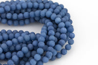 Lapis Jade-JADE Matte Round- 6mm 8mm 10mm 12mm-Full Strand 15.5 inch Strand AAA Quality AAA Quality