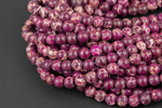 Natural Dark Purple Sea Sediment Jasper smooth round sizes, 4mm, 6mm, 8mm, 10mm, 12mm- Full 15.5 Inch Strand- Wholesale Price Smooth